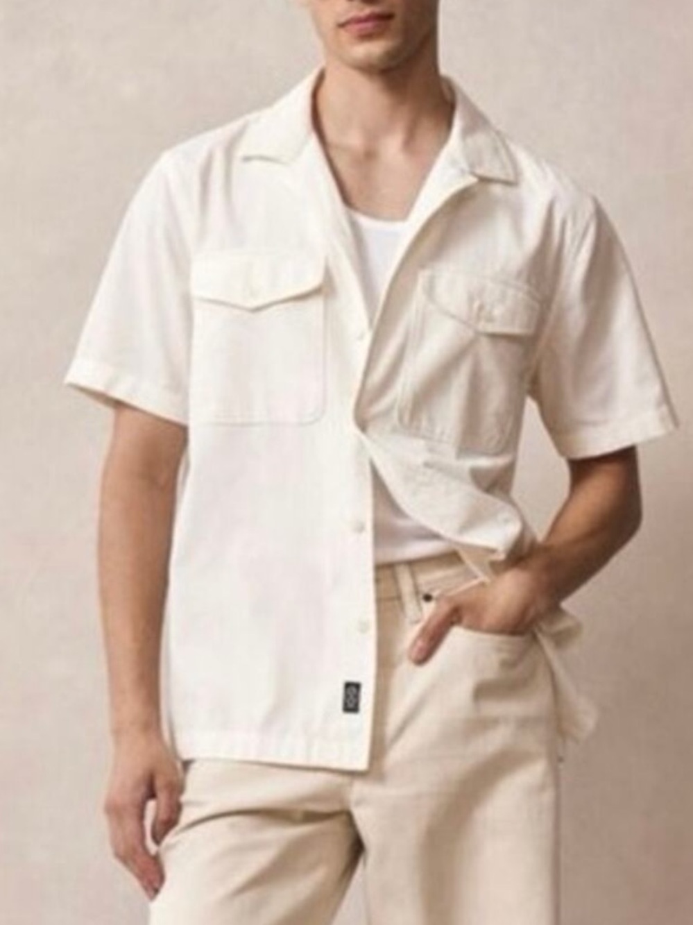 TODD SNYDER Corduroy Panama Shirt in Bisque Sz XS Button Up Cotton Resortwear